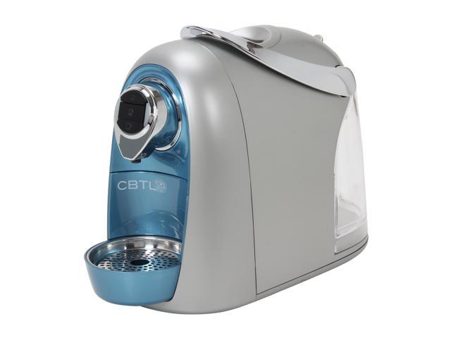 SO4 coffeemaker blue silver at front side shot